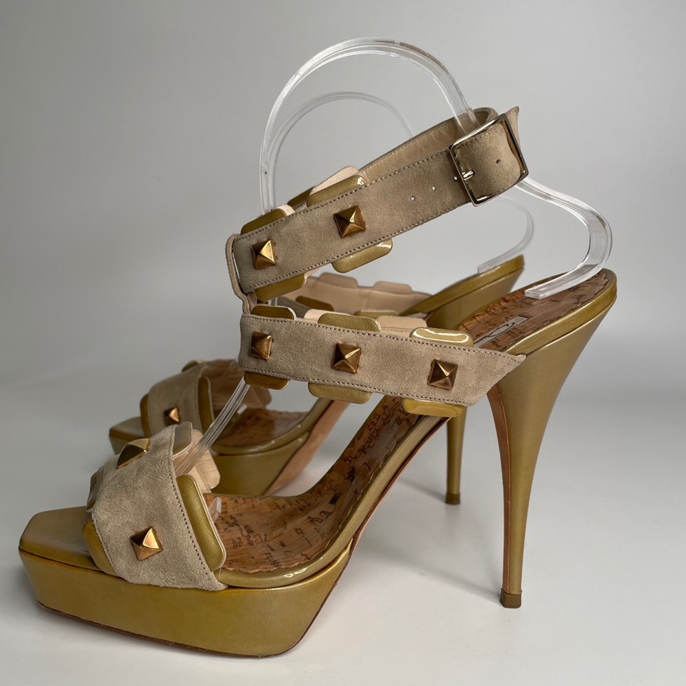 Oscar De La Renta Studded Platform Sandals SZ 41